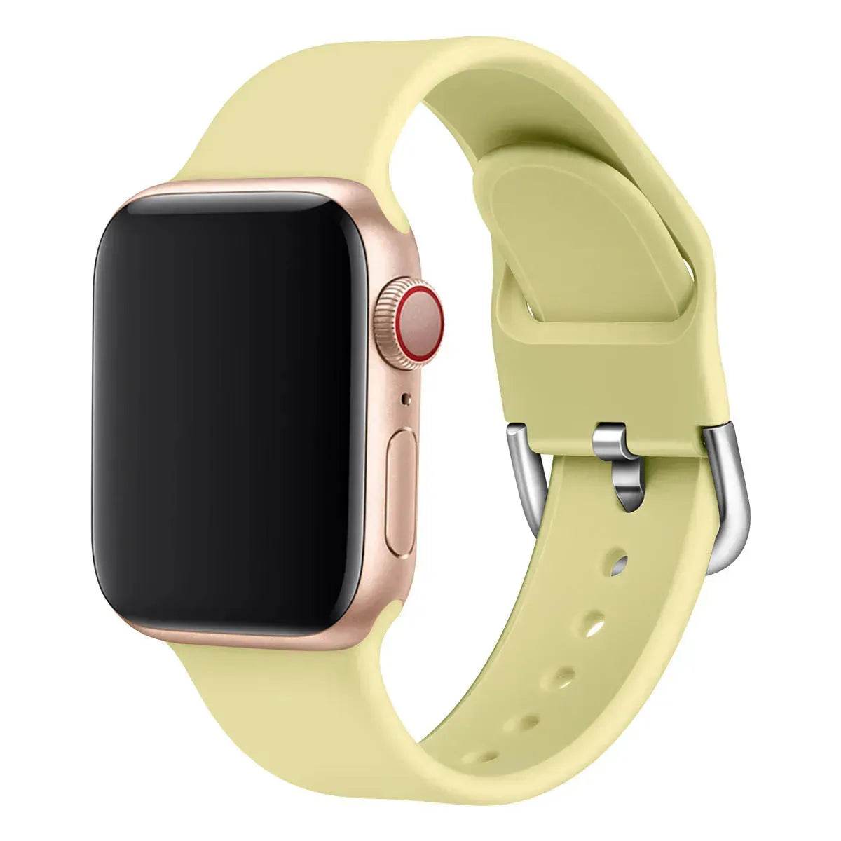 Watch strap solid color silicone watch buckle strap