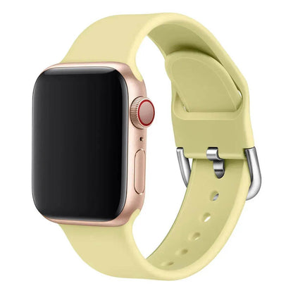 Watch strap solid color silicone watch buckle strap