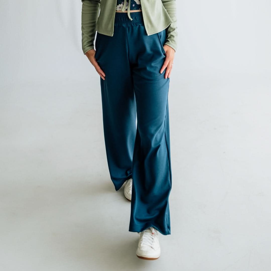 Ladies Bamboo Wide Leg Pants | Sage