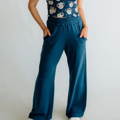 Ladies Bamboo Wide Leg Pants | Black