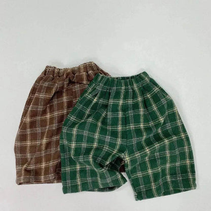 Fashion Personality Children's Plaid Stylish Pants Short pant for Boys