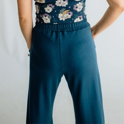 Ladies Bamboo Wide Leg Pants | Black