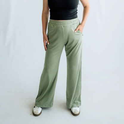 Ladies Bamboo Wide Leg Pants | Black