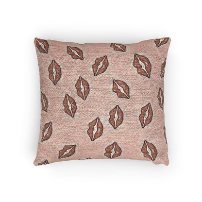 Kiss Pattern Woven Pillow | Lip Print Decorative Pillow