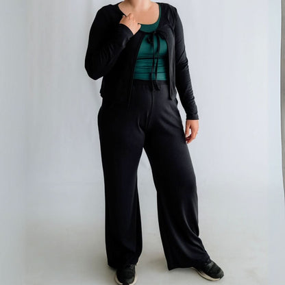 Ladies Bamboo Wide Leg Pants | Sage