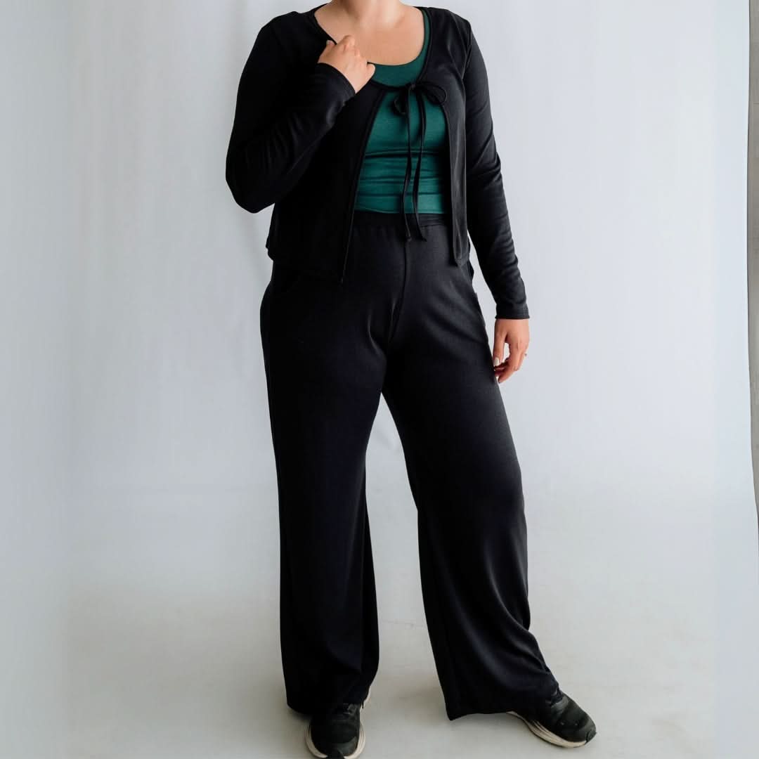 Ladies Bamboo Wide Leg Pants | Navy