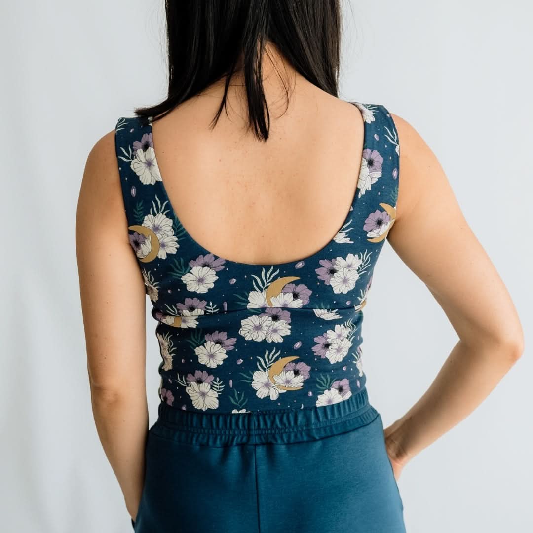 Ladies Bamboo Longline Bralette-Style Tank | Juniper