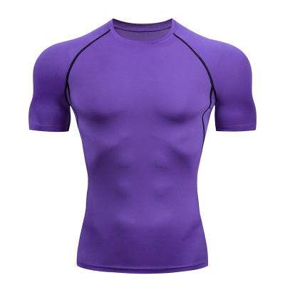 Solid color quick-drying bottoming short sleeve fitness t-shirt top