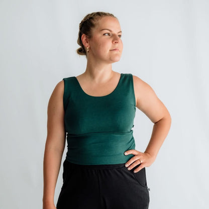 Ladies Bamboo Longline Bralette-Style Tank | Juniper