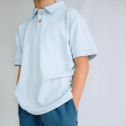 Youth Bamboo Polo Shirt | Powder Blue