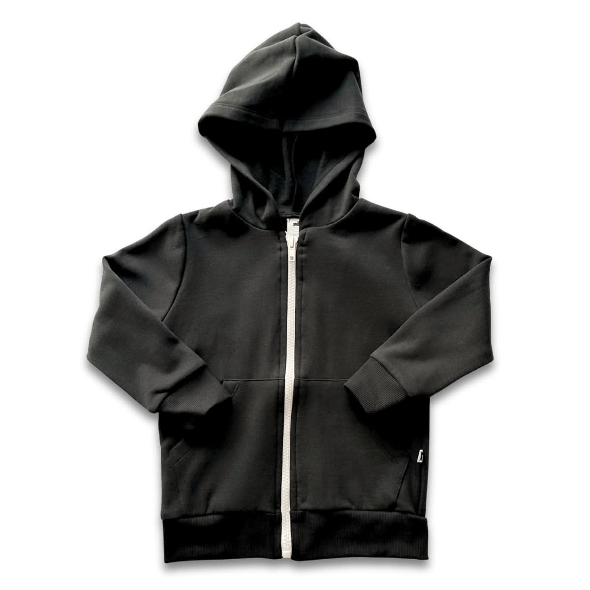 Kids' Bamboo Fleece Zip-Up Hoodie | Black