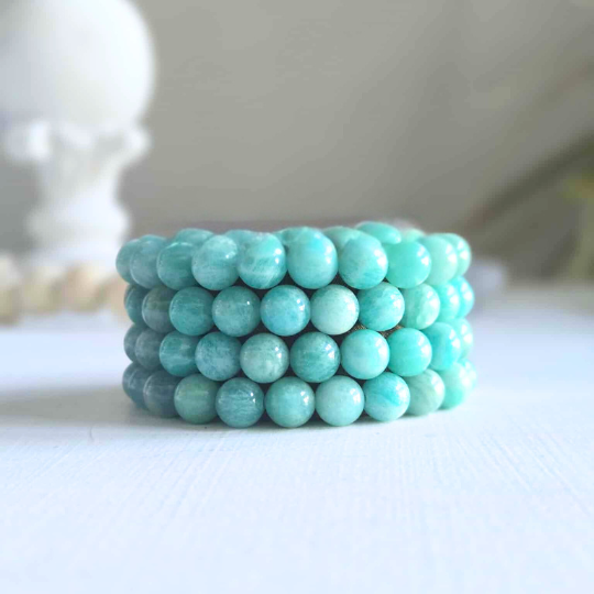Amazonite Gemstone Bead Bracelet | The Stone of Truth