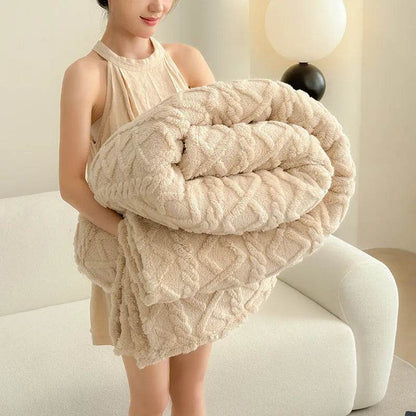 Couverture de canapé en velours double face monocouche, douce pour l'hiver