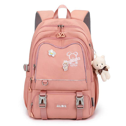 Large Capacity Lightweight Spine-protective Girls Backpack