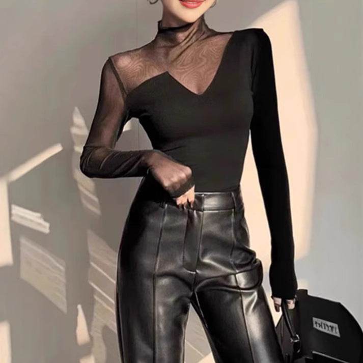 Fashion Chic Slim fit High neck bodycon top for women