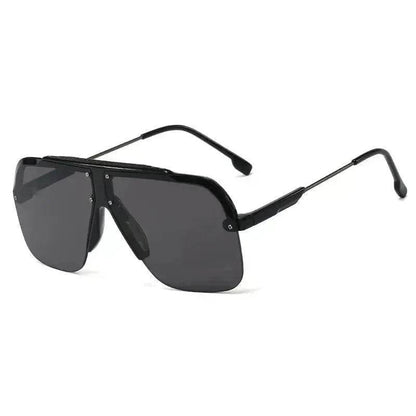 Premium Rimless Oversized Aviator Sunglasses for Women, PC Lens UV Protection Women’s Shade