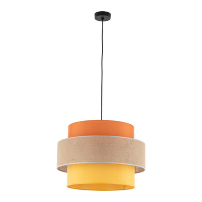 TRIO Jute Mid-Century Boho Large Pendant Ceiling Light Fixture for Kitchen Island, Dining Room & Living Room
