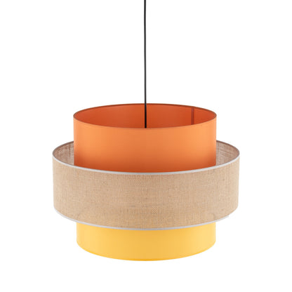 TRIO Jute Mid-Century Boho Large Pendant Ceiling Light Fixture for Kitchen Island, Dining Room & Living Room
