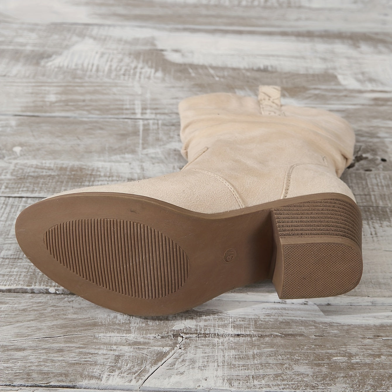 Bottes souples pour femme - Bottines rétro à talon bas - Bottes d'équitation confortables à enfiler avec talon épais pour tenue décontractée