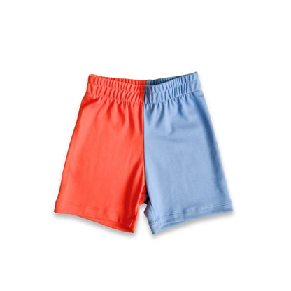 Youth Bamboo Play Shorts | Tangerine Crush And Tidal Blue