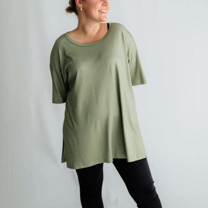 Ladies Bamboo Oversized T-Shirt | Graphite
