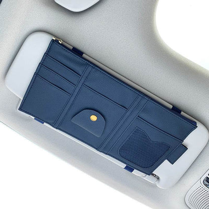 Organisateur de Pare-Soleil de Voiture Rangement Entièrement en Cuir