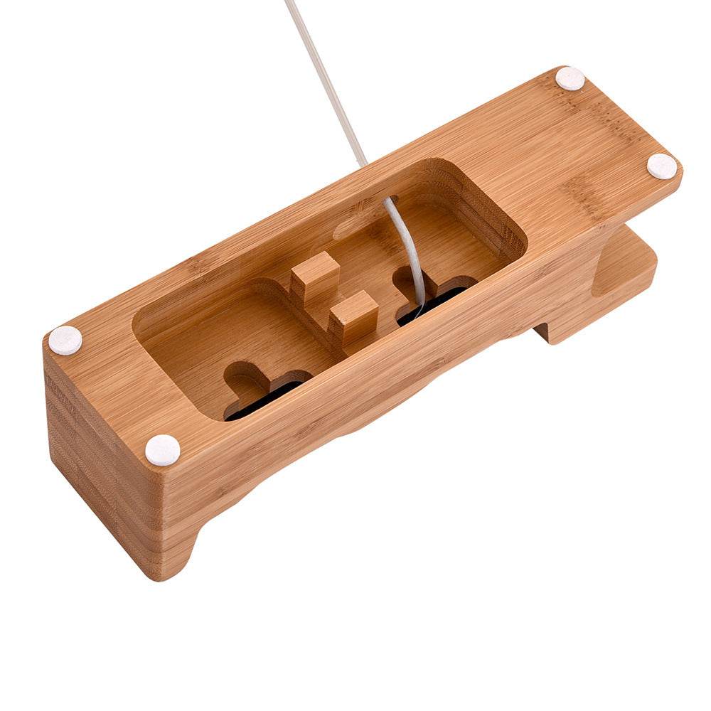 Wooden Table Desktop Dual Phone Holder