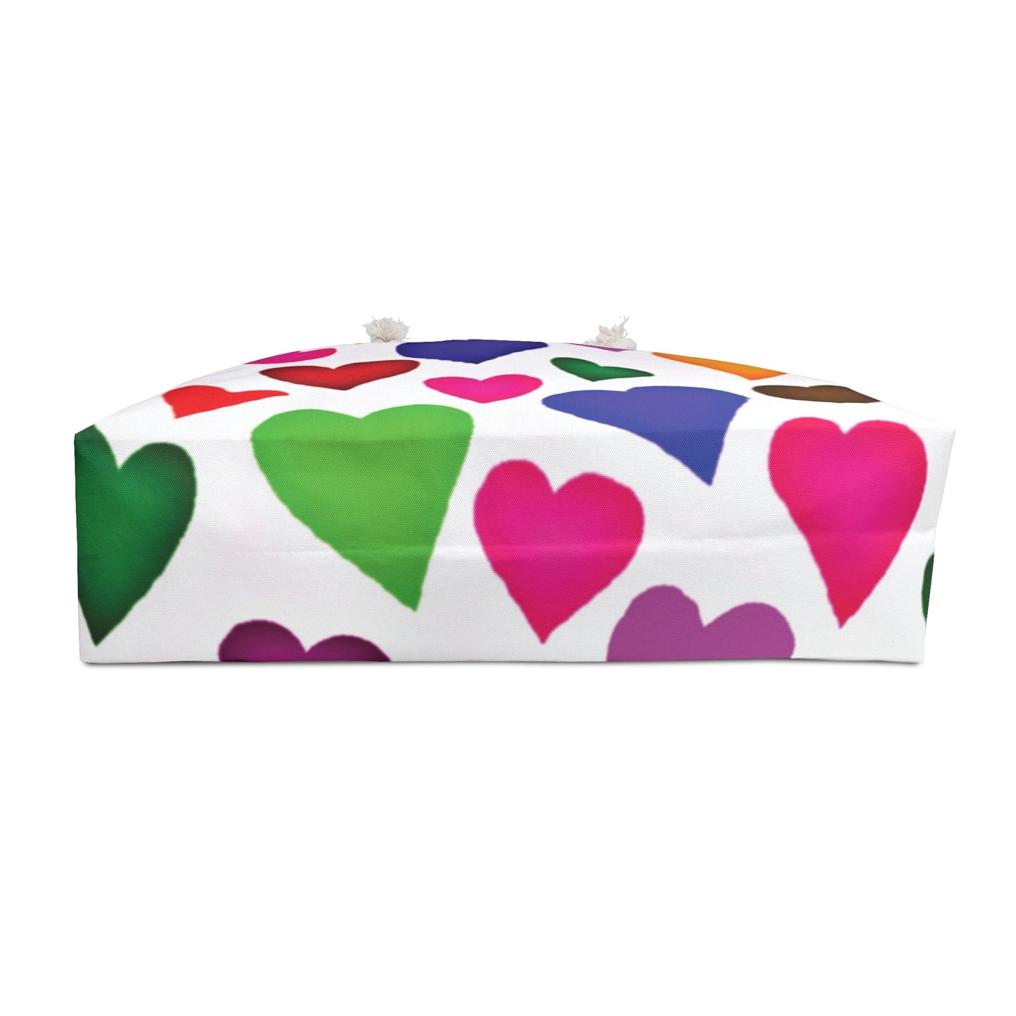 Colorful Heart Pattern Weekender Bag | Large Tote, Rainbow Hearts Travel Bag