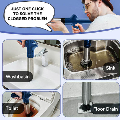 High Pressure Drain Opener Sink Floor waste Toilet pipe blockage unclog