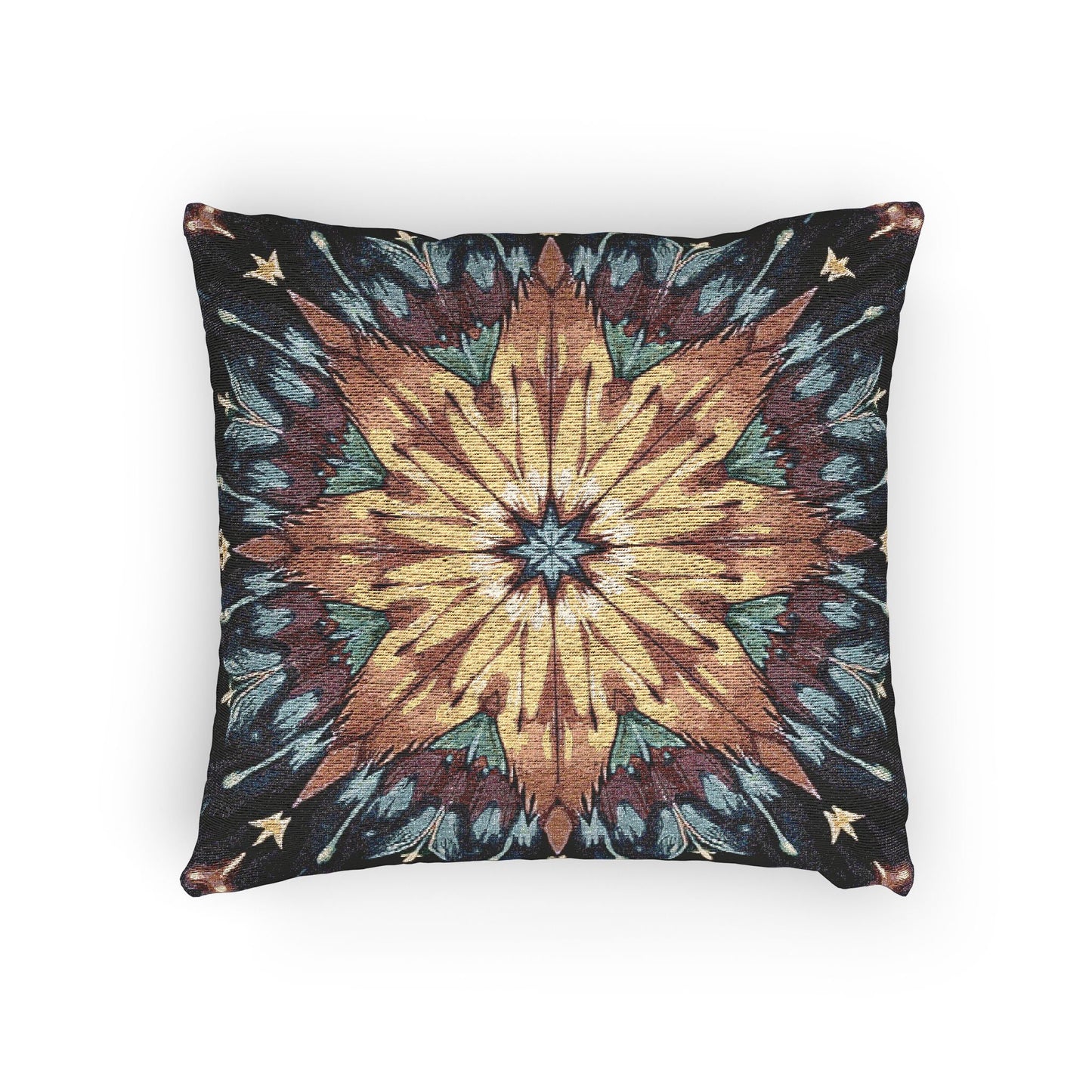 Oreiller tissé mandala étoile géométrique | Décoration Bohème, Style Kilim