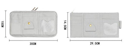 Organisateur de Pare-Soleil de Voiture Rangement Entièrement en Cuir
