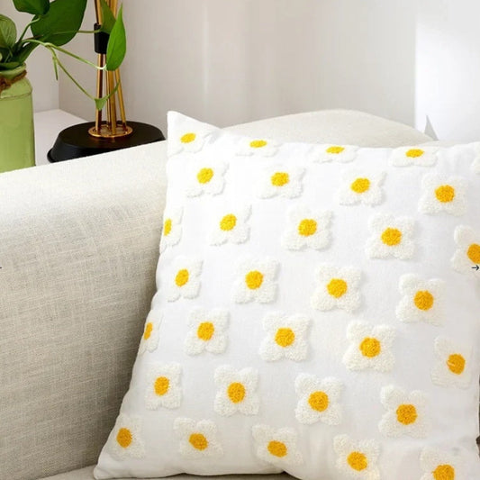 Decorative Floral Embroidered Pillow Cover
