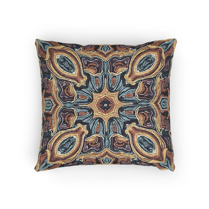Bohemian Woven Pillow – Mosaic Medallion Decorative Throw Cushion