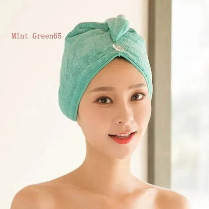 Women's Microfiber Hair Dryer Cap Absorbent Hair Towel.