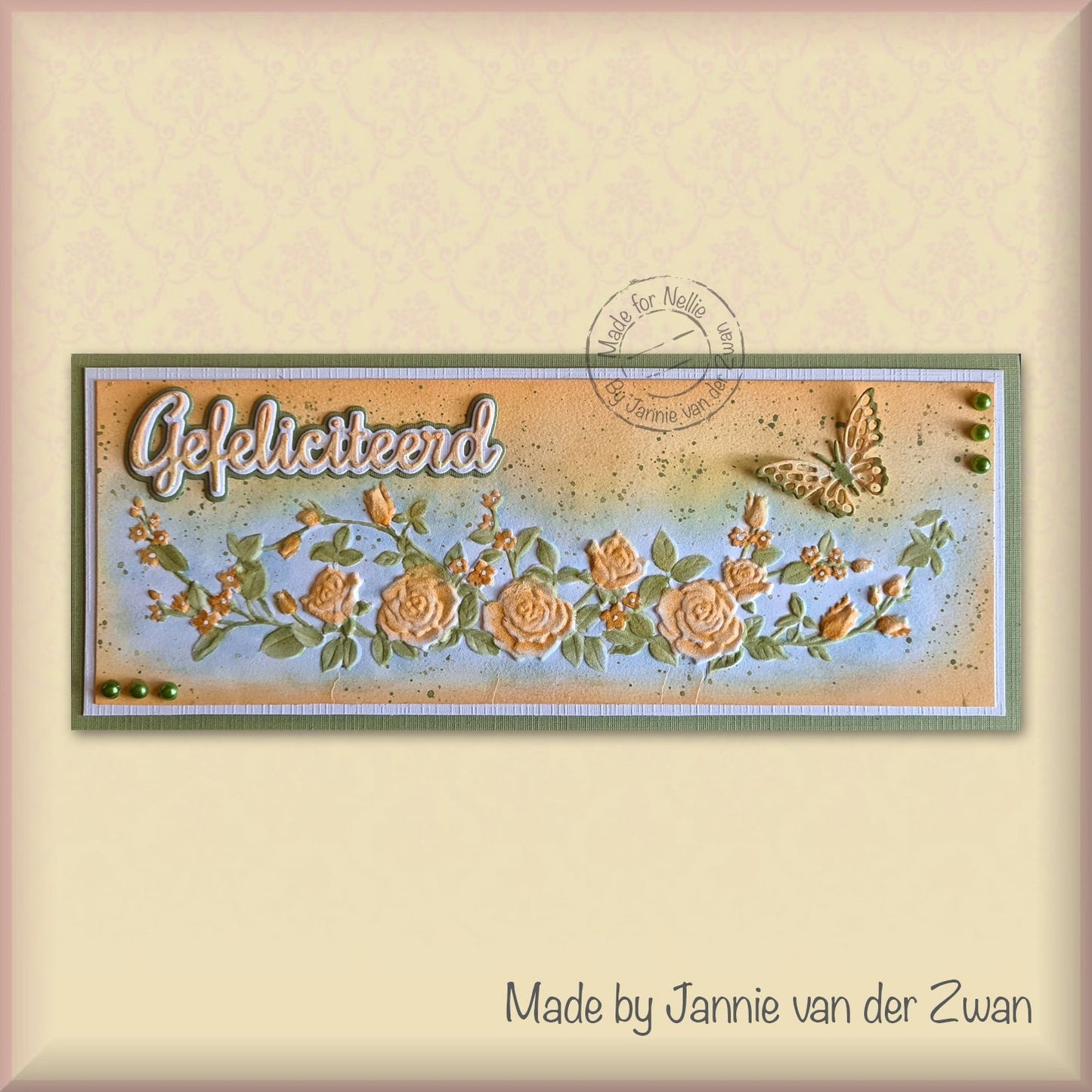 Nellie's Choice 3D Embossing Folder Slimline - Rose Border