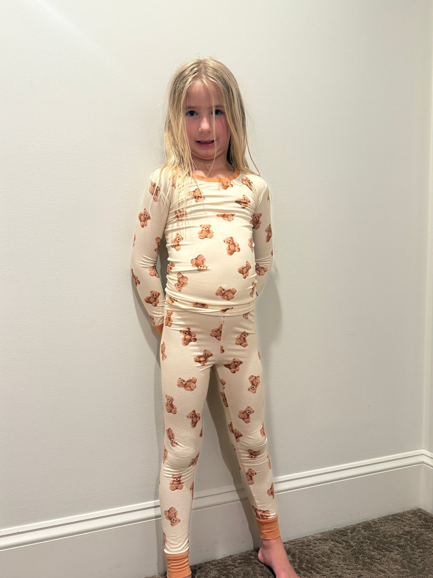 Kids Teddy Bear Long Sleeve Pajama Shirt