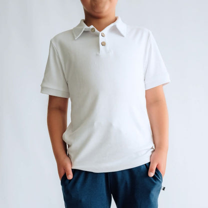 Youth Bamboo Polo Shirt | White