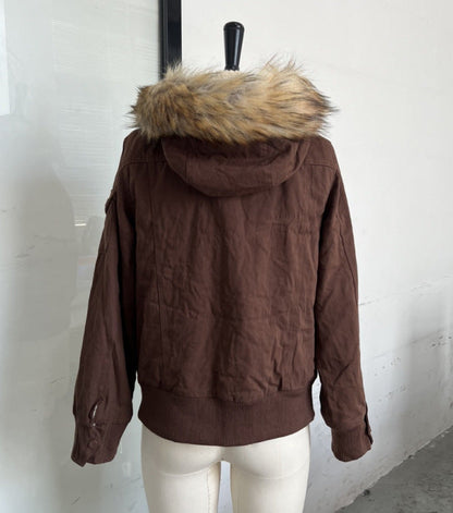 Women's American Retro Hooded Short Jacket
