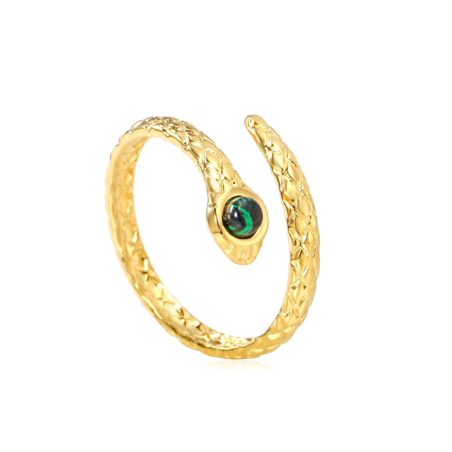 Bague en acier inoxydable torsadée émeraude