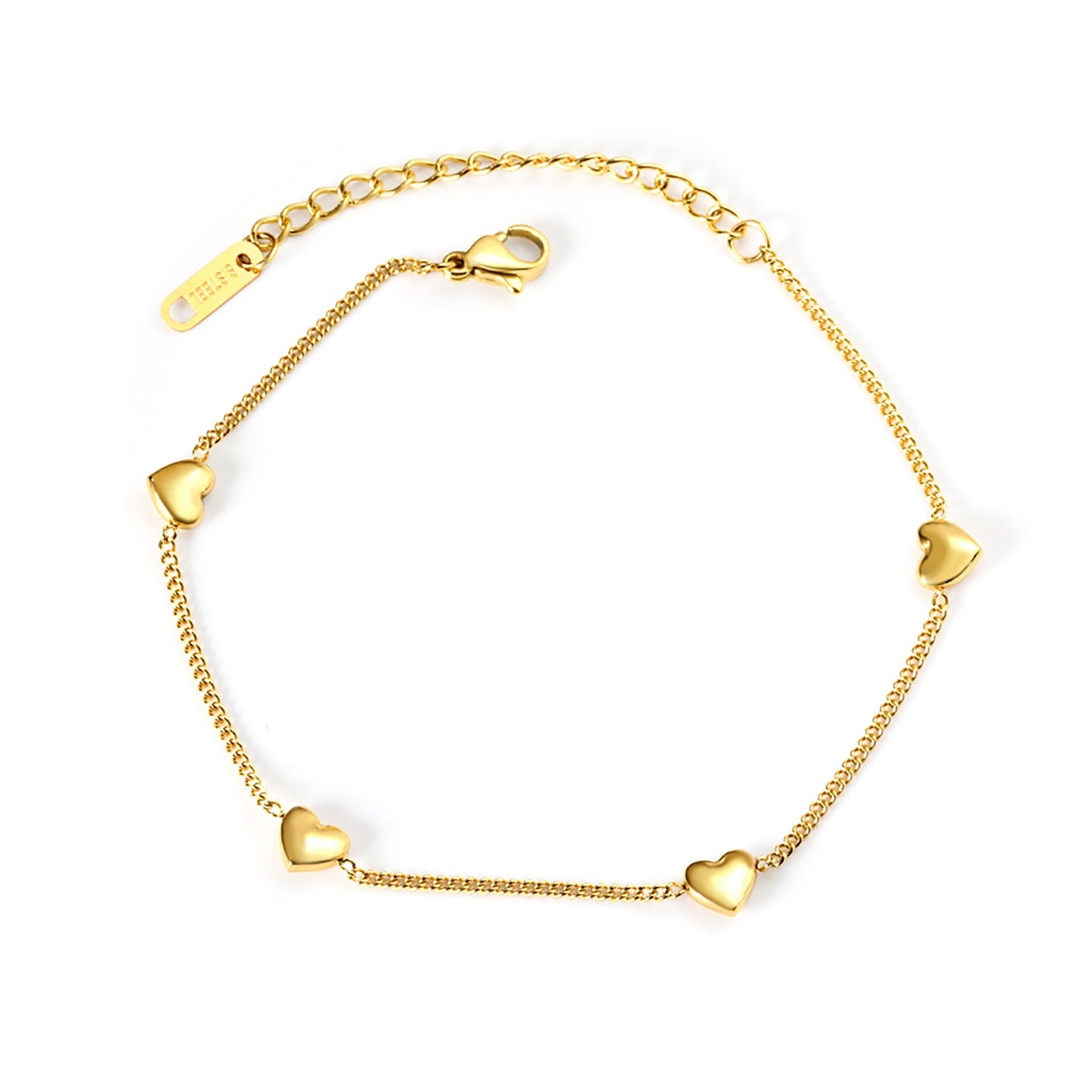 Bracelet à breloques cœur pêche