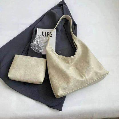 2Pcs Handbags Large Capacity Women's PU Leather Bags + Wallet
