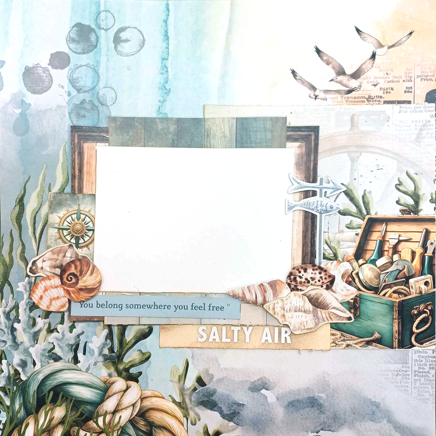 3Quarter Designs Maritime Tides 12x12 Scrapbook Collection