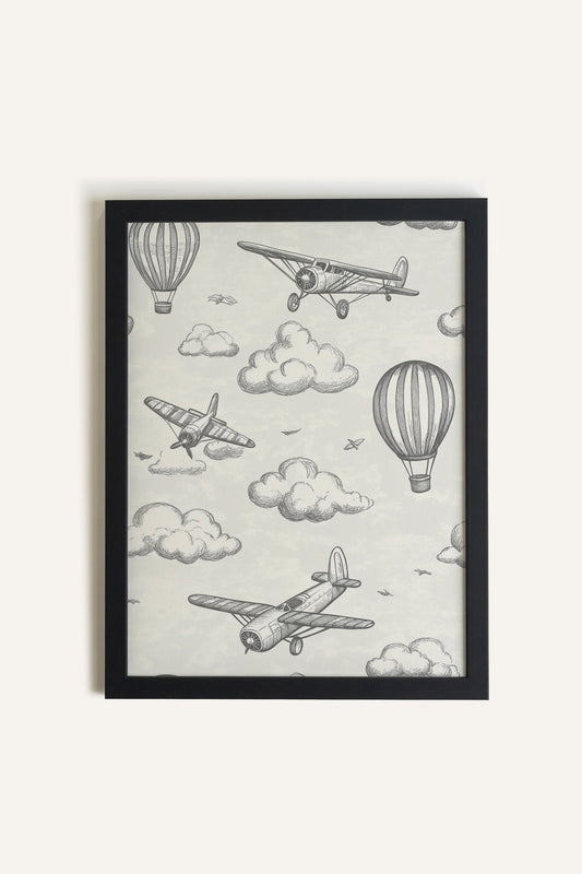 CIEL D’AVENTURE, Stretched canvas, framed