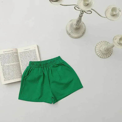 Casual Elastic Capri Pants Girls' Short pant for girls Neutral short pant for kids