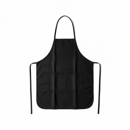 100% Cotton Black Apron With Pockets