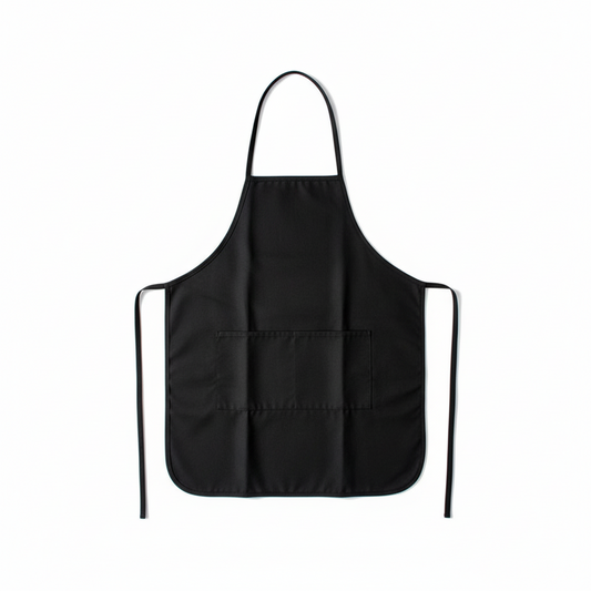 100% Cotton Black Apron With Pockets