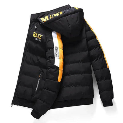 Men’s Winter Puffer Jacket – Thick Cotton-Padded Hooded Coat