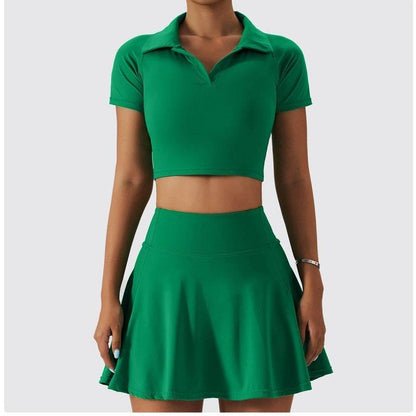 2pcs Tennis Skirt set Sports Skort Workout Exercise Outfit