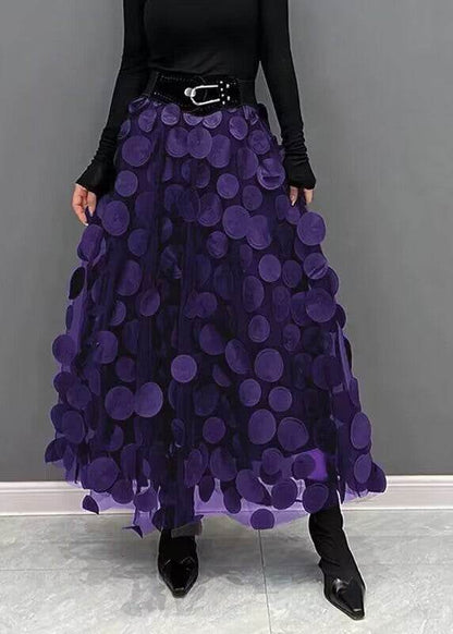 Women's Retro fashion Line  Midi Maxi Prairie Skirt