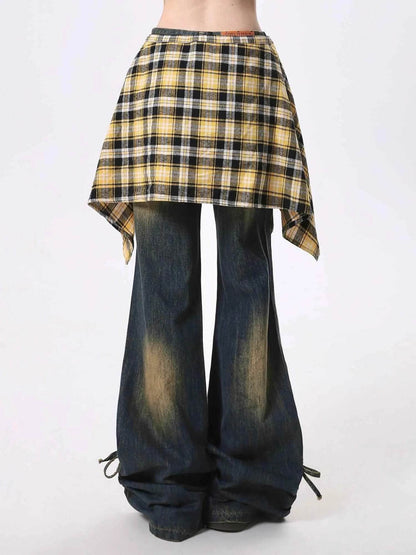 Jeans Women's Skirt Swing Outside Casual Bootcut Pants
